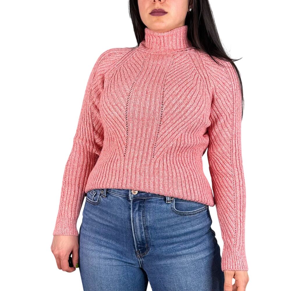 Sundance Light Pink Red Toasty Dimensions Turtleneck